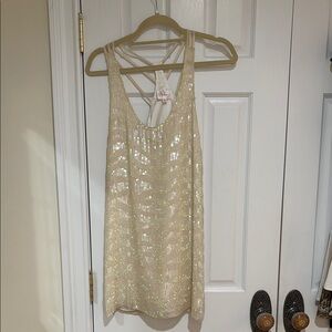 Parker Cream Sequin Dress